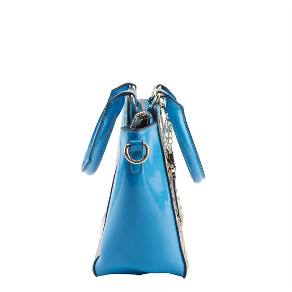 La Philipe Handbag "Blue In Bahamas" 100% Vegan Leather, Hand Designed - Picture 4 of 5